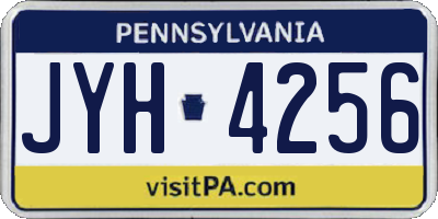 PA license plate JYH4256