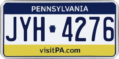 PA license plate JYH4276