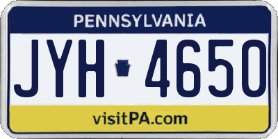 PA license plate JYH4650