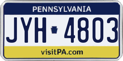 PA license plate JYH4803