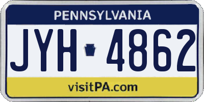 PA license plate JYH4862