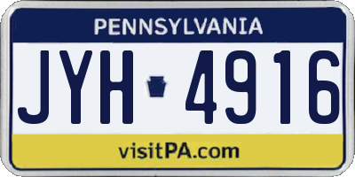 PA license plate JYH4916
