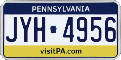 PA license plate JYH4956
