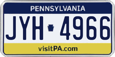PA license plate JYH4966