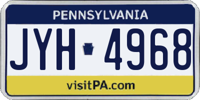 PA license plate JYH4968