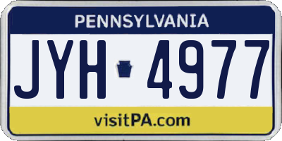 PA license plate JYH4977