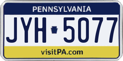 PA license plate JYH5077