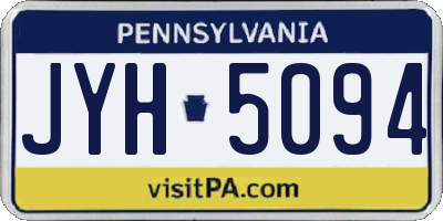 PA license plate JYH5094