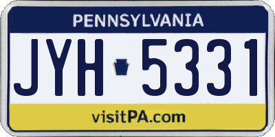 PA license plate JYH5331
