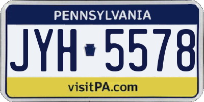 PA license plate JYH5578
