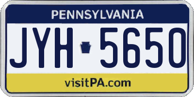 PA license plate JYH5650
