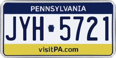 PA license plate JYH5721