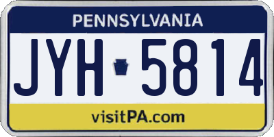 PA license plate JYH5814