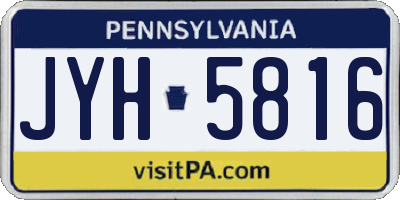 PA license plate JYH5816