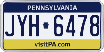 PA license plate JYH6478