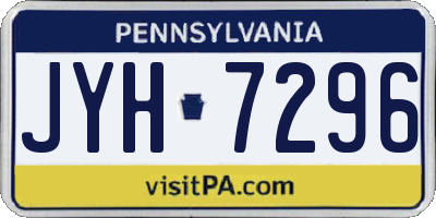 PA license plate JYH7296