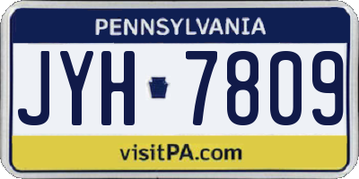 PA license plate JYH7809