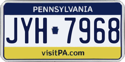 PA license plate JYH7968