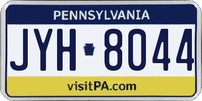 PA license plate JYH8044