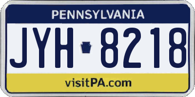 PA license plate JYH8218