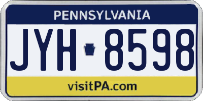 PA license plate JYH8598