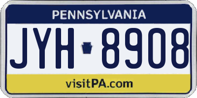 PA license plate JYH8908