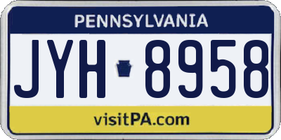 PA license plate JYH8958
