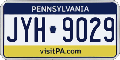 PA license plate JYH9029