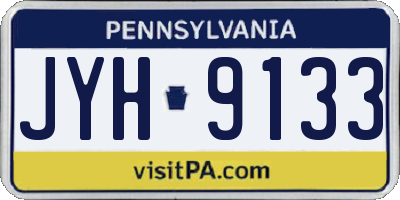 PA license plate JYH9133