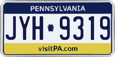 PA license plate JYH9319