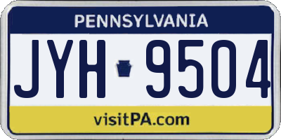 PA license plate JYH9504