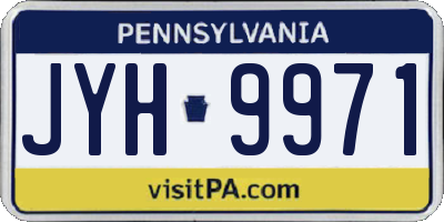 PA license plate JYH9971