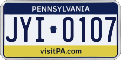 PA license plate JYI0107