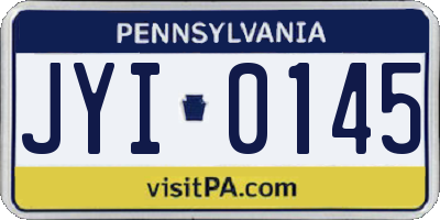 PA license plate JYI0145