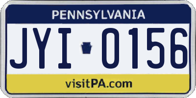 PA license plate JYI0156