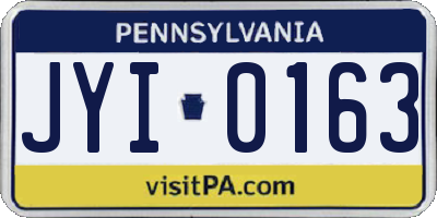 PA license plate JYI0163