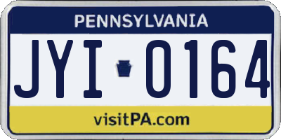 PA license plate JYI0164