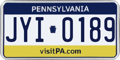 PA license plate JYI0189