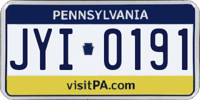 PA license plate JYI0191