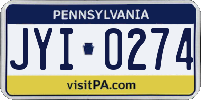 PA license plate JYI0274