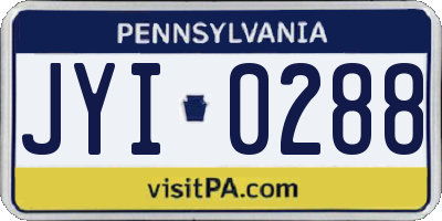 PA license plate JYI0288