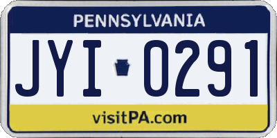 PA license plate JYI0291