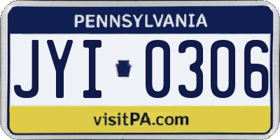 PA license plate JYI0306