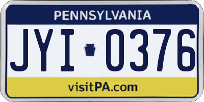 PA license plate JYI0376