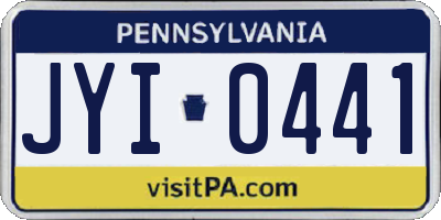 PA license plate JYI0441