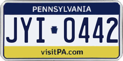 PA license plate JYI0442