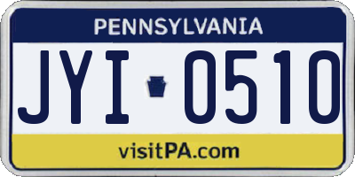 PA license plate JYI0510