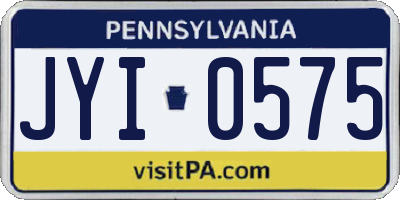 PA license plate JYI0575