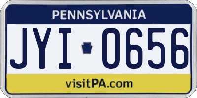 PA license plate JYI0656