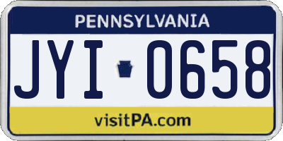 PA license plate JYI0658